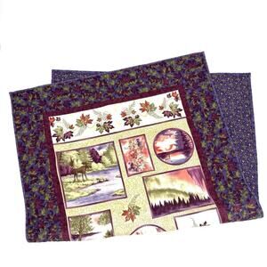 Handmade Lap (Crib) Quilt 51” X 32” Outdoor Themed Farmhouse Cottagecore Cabin